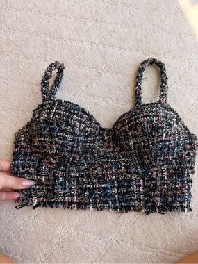 Tweed Bustier Crop Top